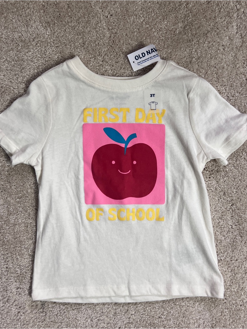 Old Navy First Day of School Toddler Tee 3T NWT Back to School